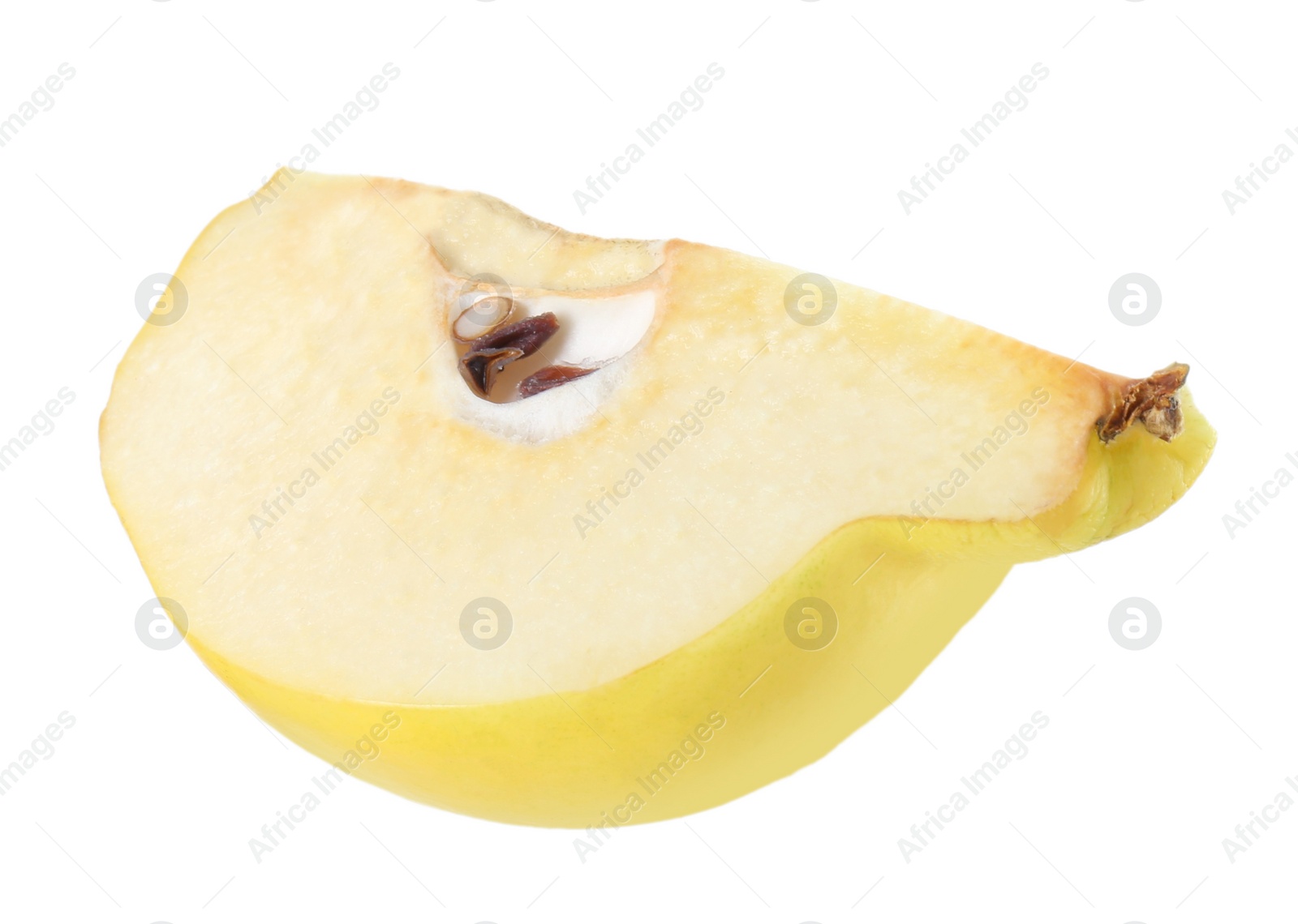 Photo of Piece of fresh ripe quince isolated on white