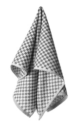 New grey checkered napkin isolated on white