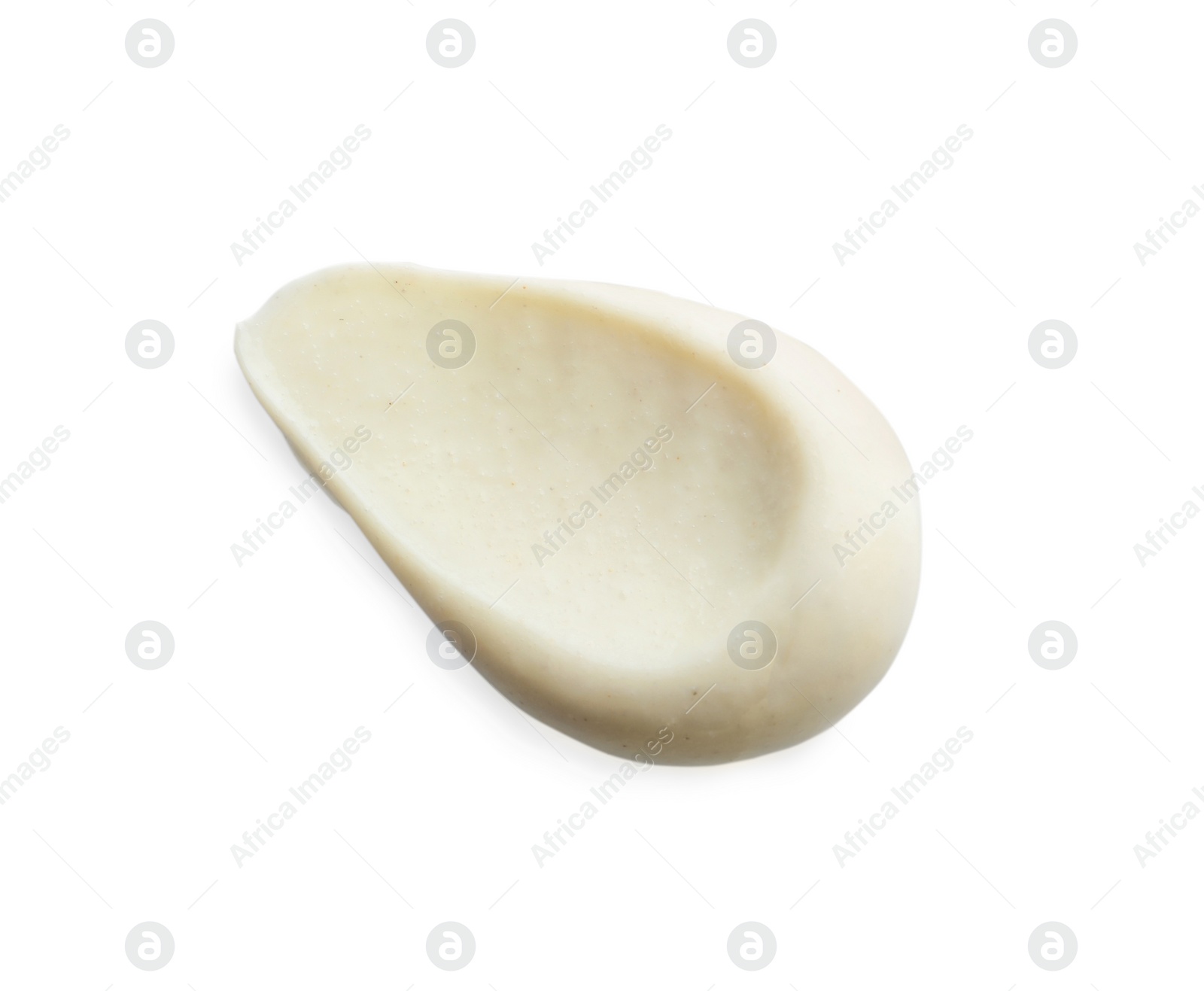 Photo of Sample of facial cream isolated on white, top view