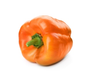 Raw ripe paprika pepper on white background