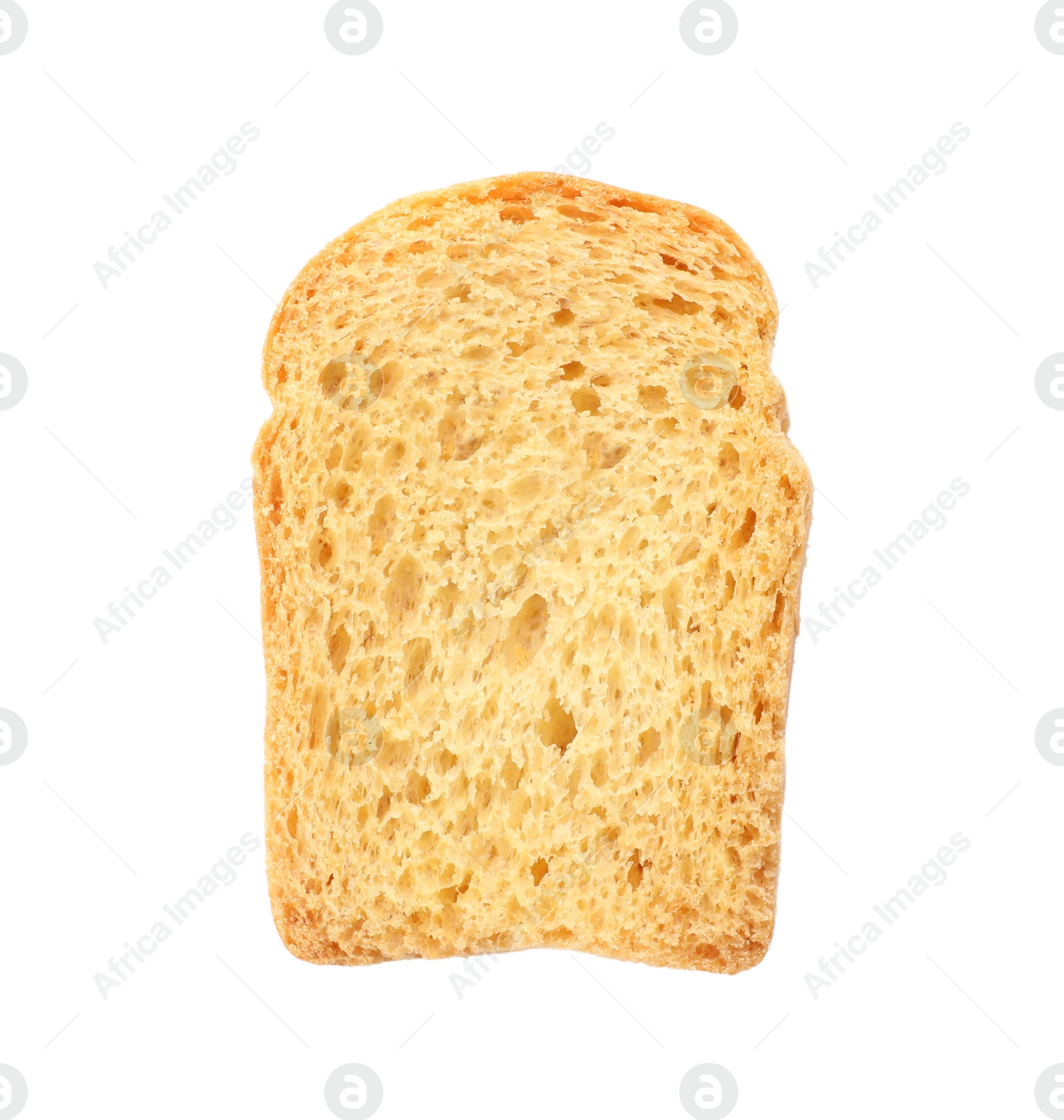 Photo of Slice of wheat bread isolated on white, top view