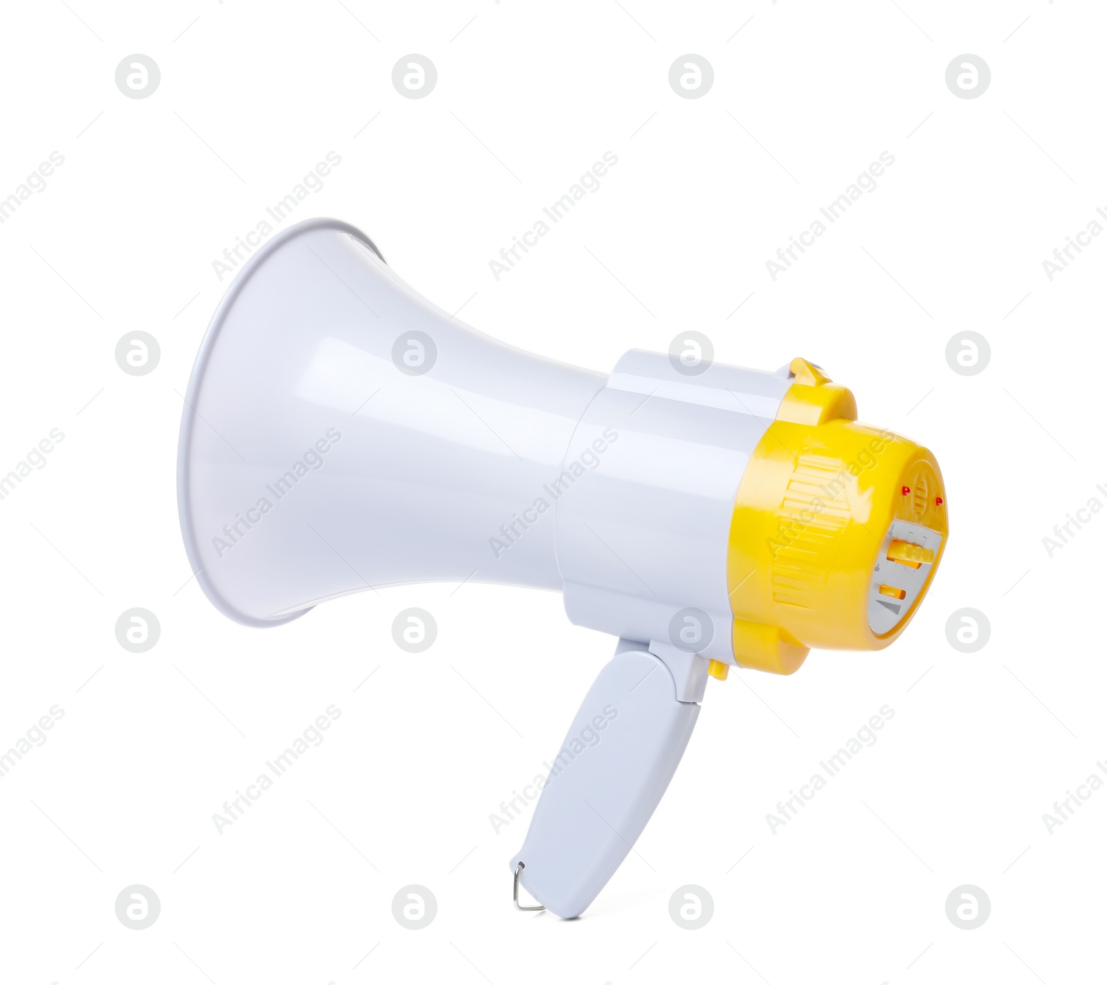 Photo of Electronic megaphone on white background