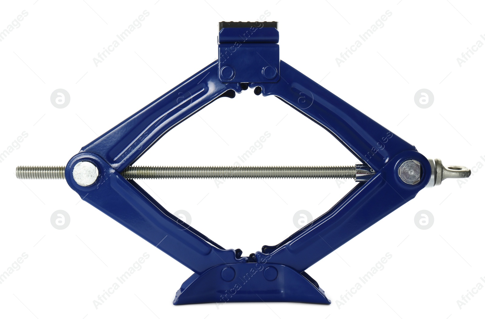 Photo of Blue car scissor jack isolated on white