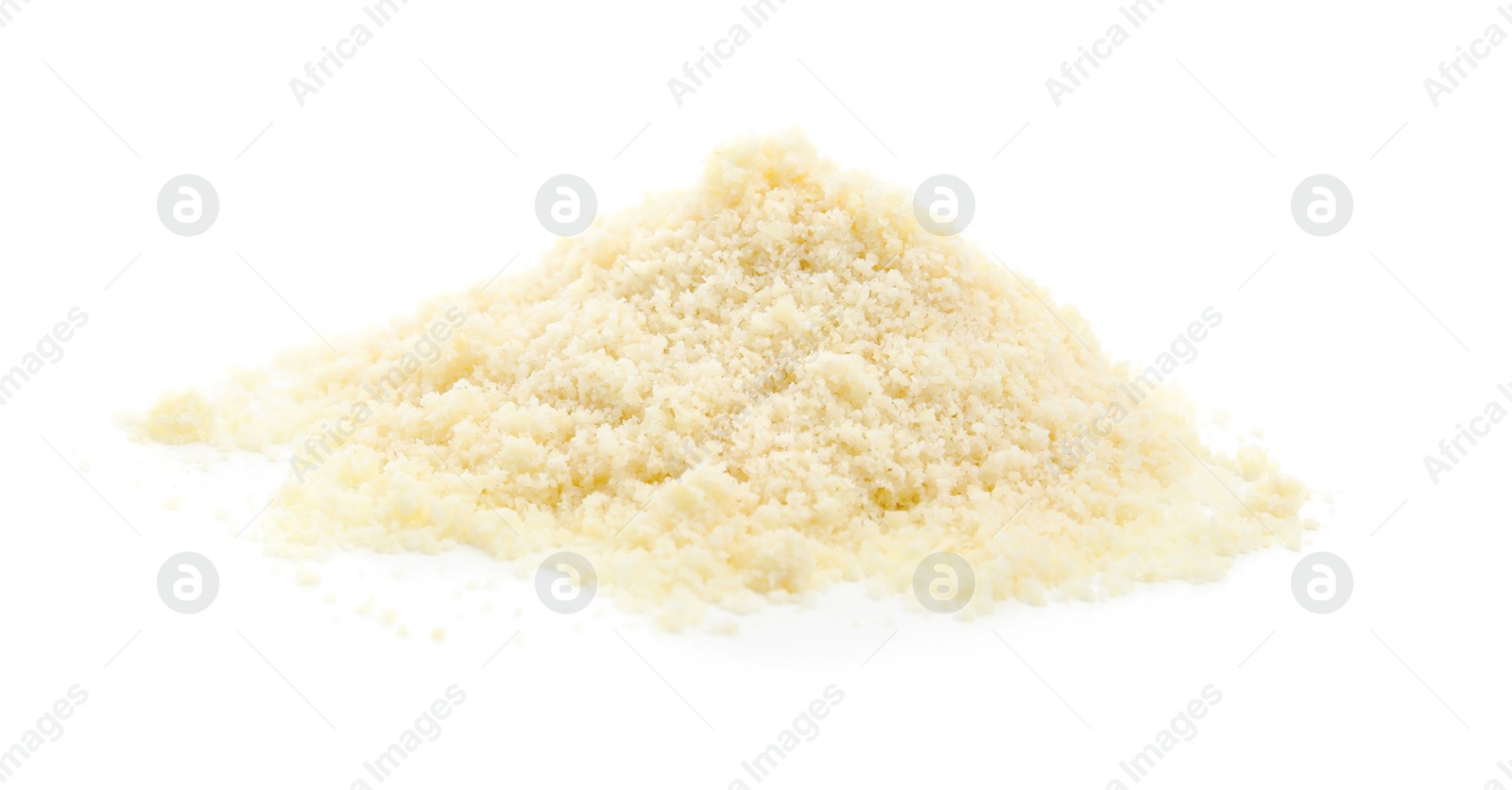 Photo of Pile of almond flour isolated on white