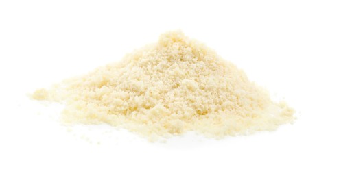 Photo of Pile of almond flour isolated on white