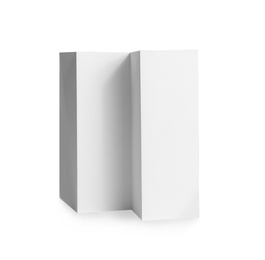 Photo of Blank brochure on white background. Mock up for design
