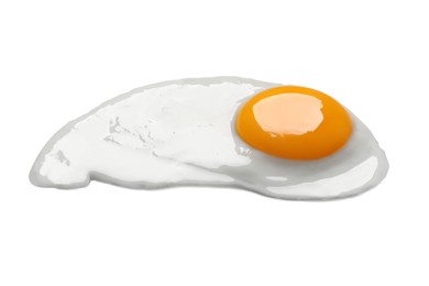 Tasty fried chicken egg isolated on white