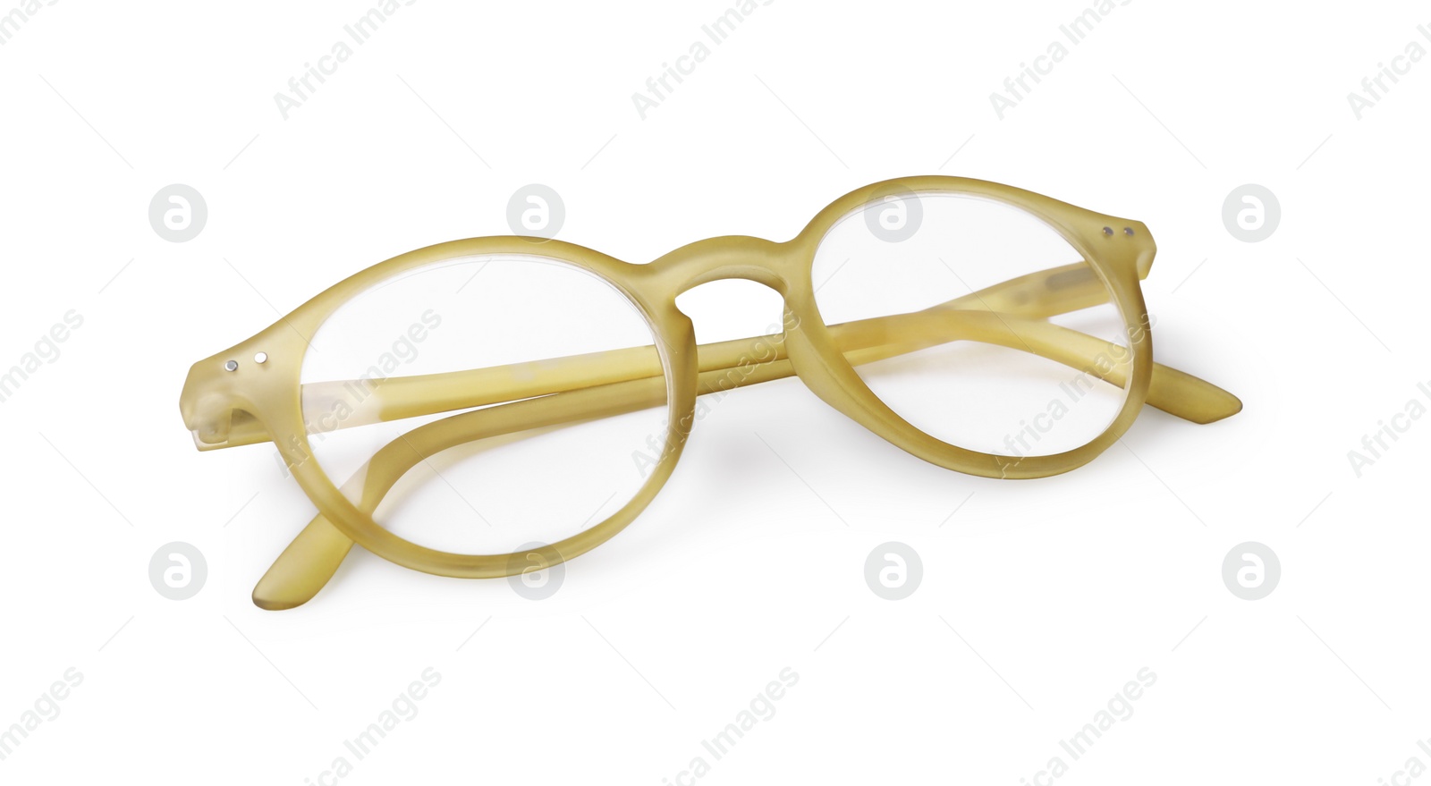 Photo of Glasses with corrective lenses on white background