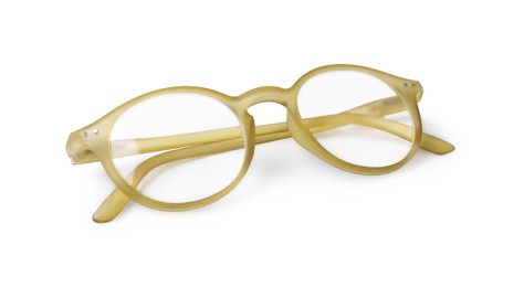 Photo of Glasses with corrective lenses on white background