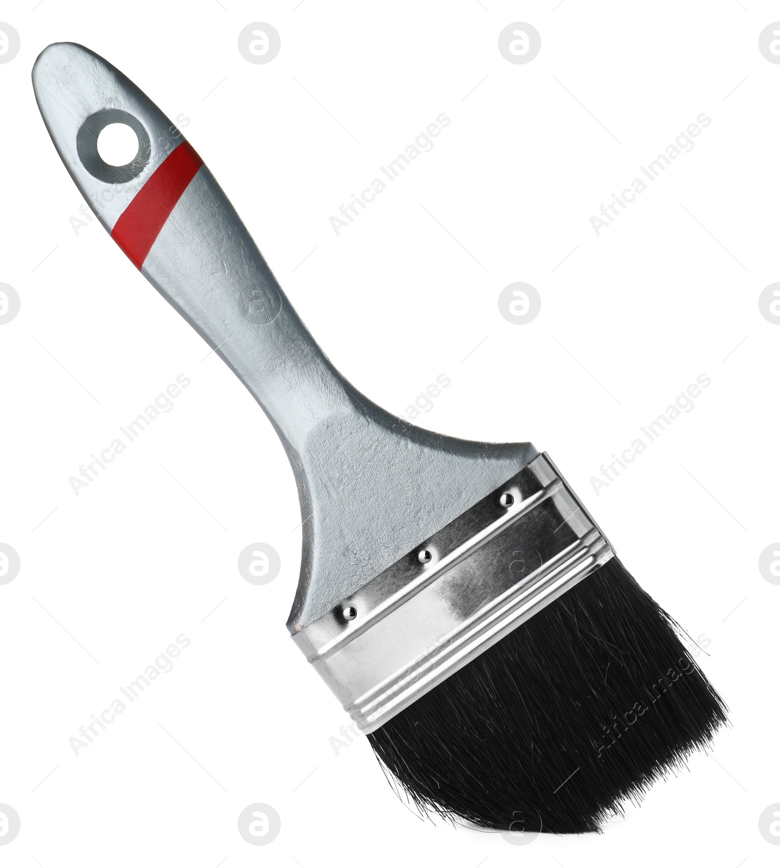 Photo of New paint brush on white background. Decorating tool