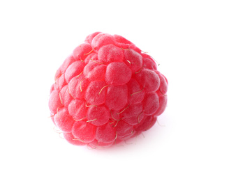 Photo of Delicious sweet ripe raspberry isolated on white