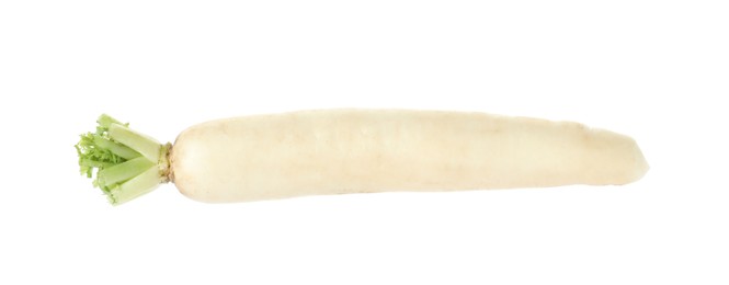 Photo of Whole fresh ripe turnip on white background