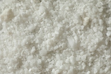 Photo of Organic sea salt as background, top view