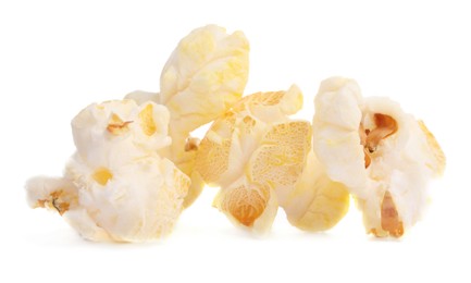 Fresh popcorn isolated on white. Tasty snack