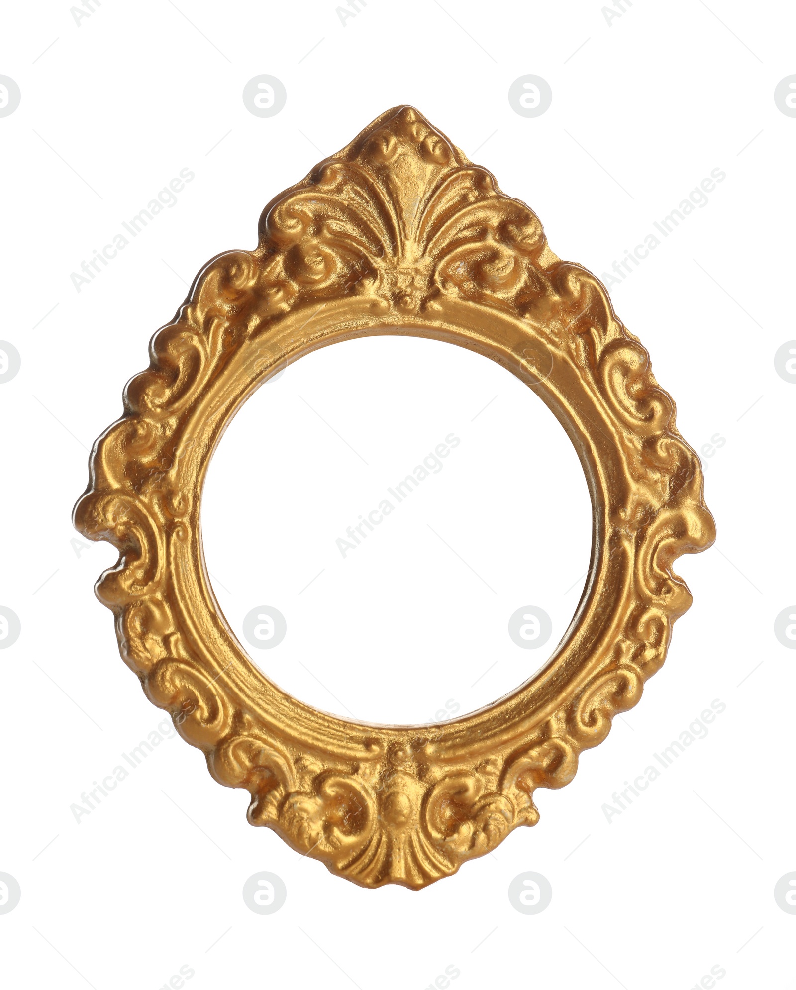 Photo of Beautiful golden vintage frame isolated on white