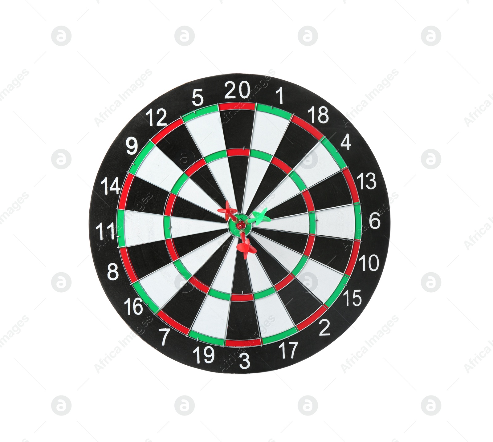 Photo of Dart board with color arrows hitting target