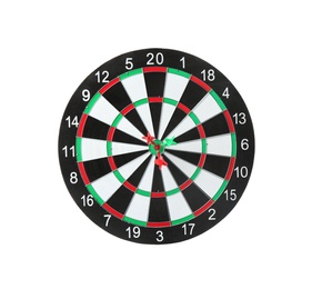 Dart board with color arrows hitting target