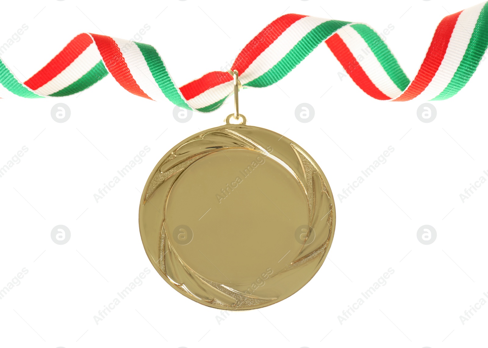 Photo of Gold medal isolated on white. Space for design