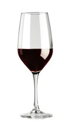 Red wine in glass isolated on white