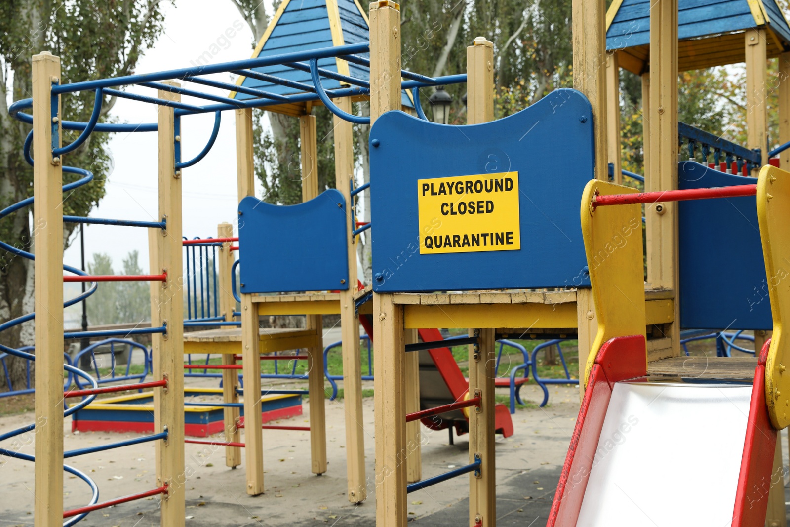 Photo of View of playground closed during COVID-19 quarantine