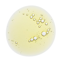 Photo of Sampleyellow facial gel on white background, top view