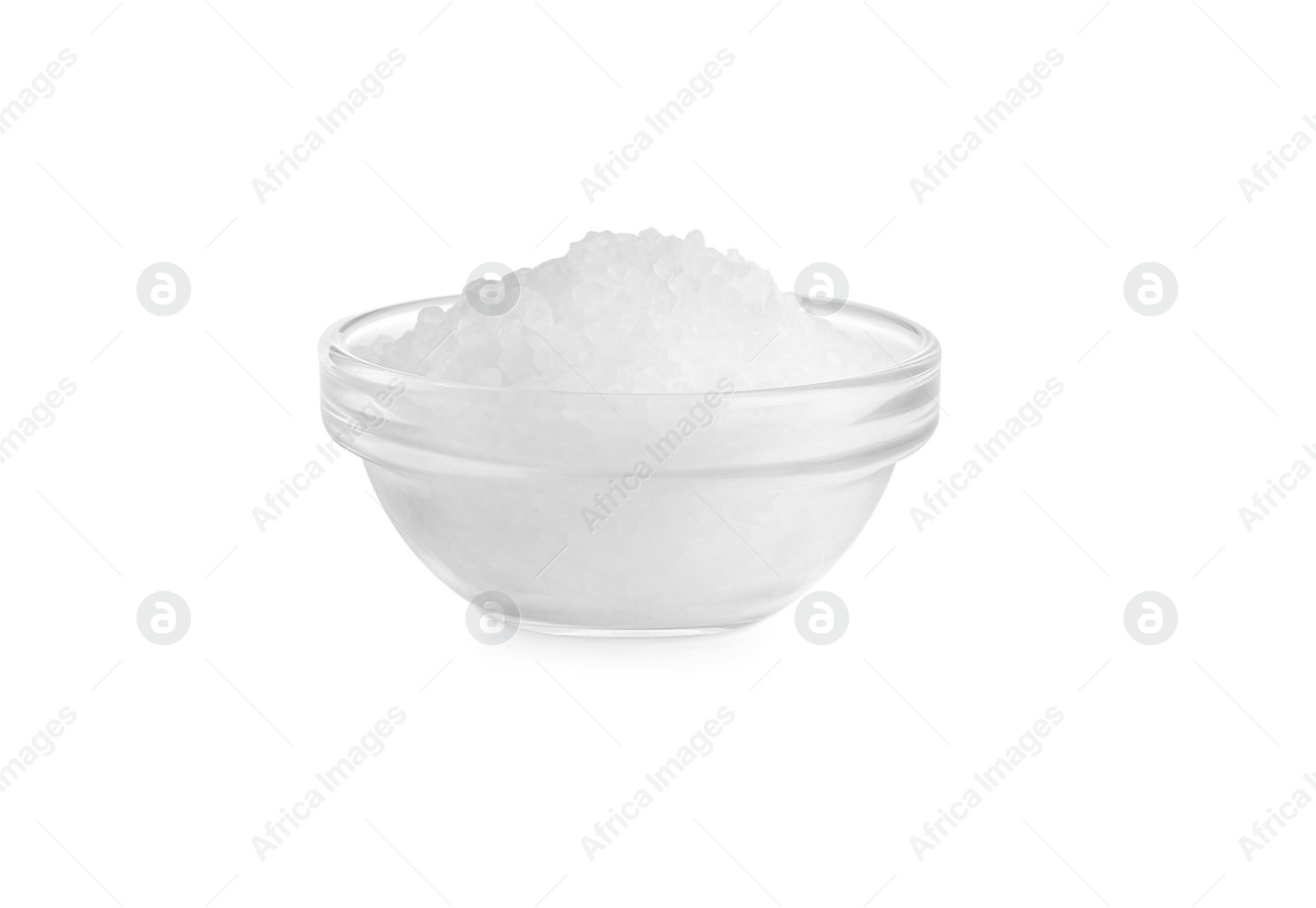 Photo of Natural salt in bowl isolated on white