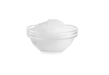 Photo of Natural salt in bowl isolated on white