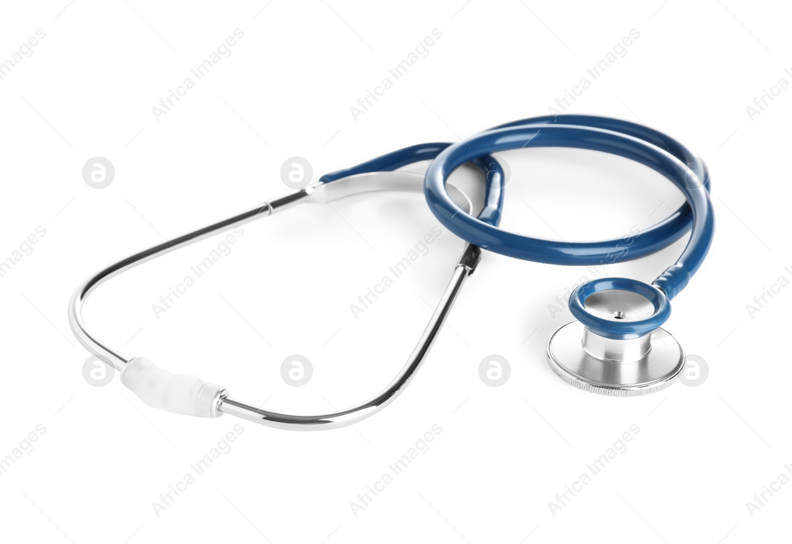 Photo of Stethoscope on white background. Professional medical device