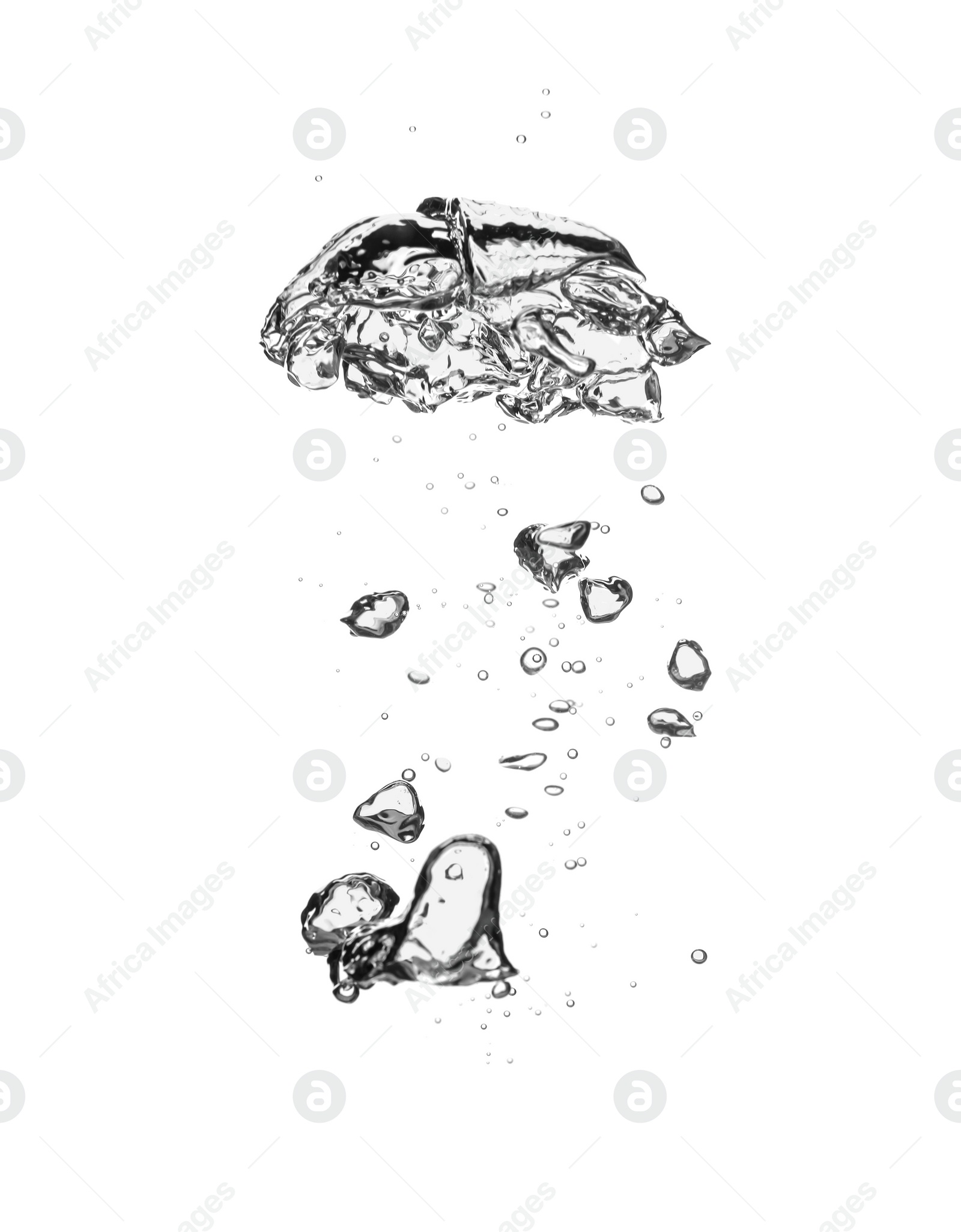 Photo of Air bubbles in water on white background