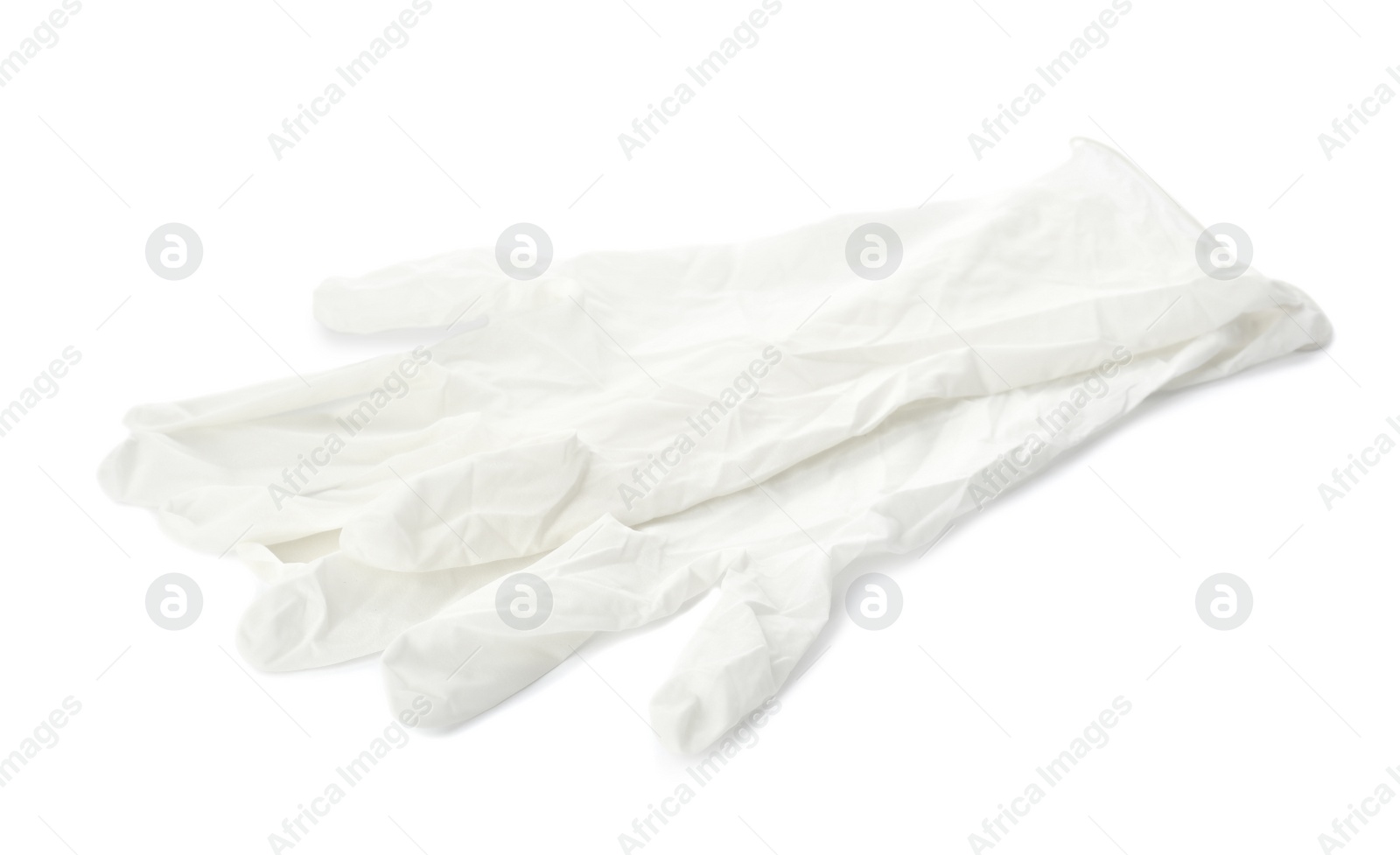 Photo of Protective gloves on white background. Medical item