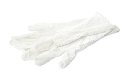 Photo of Protective gloves on white background. Medical item