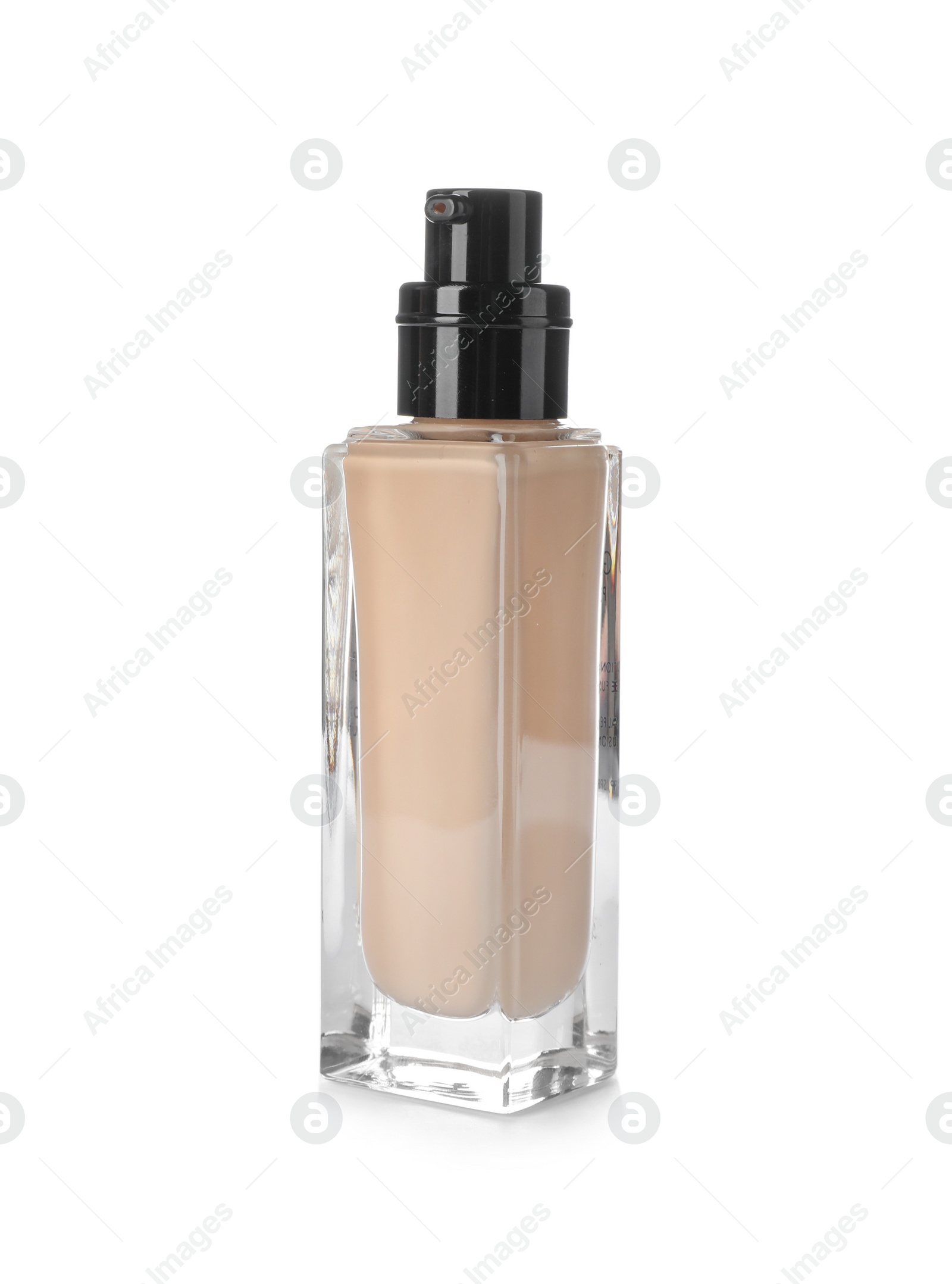 Photo of Bottle of skin foundation on white background