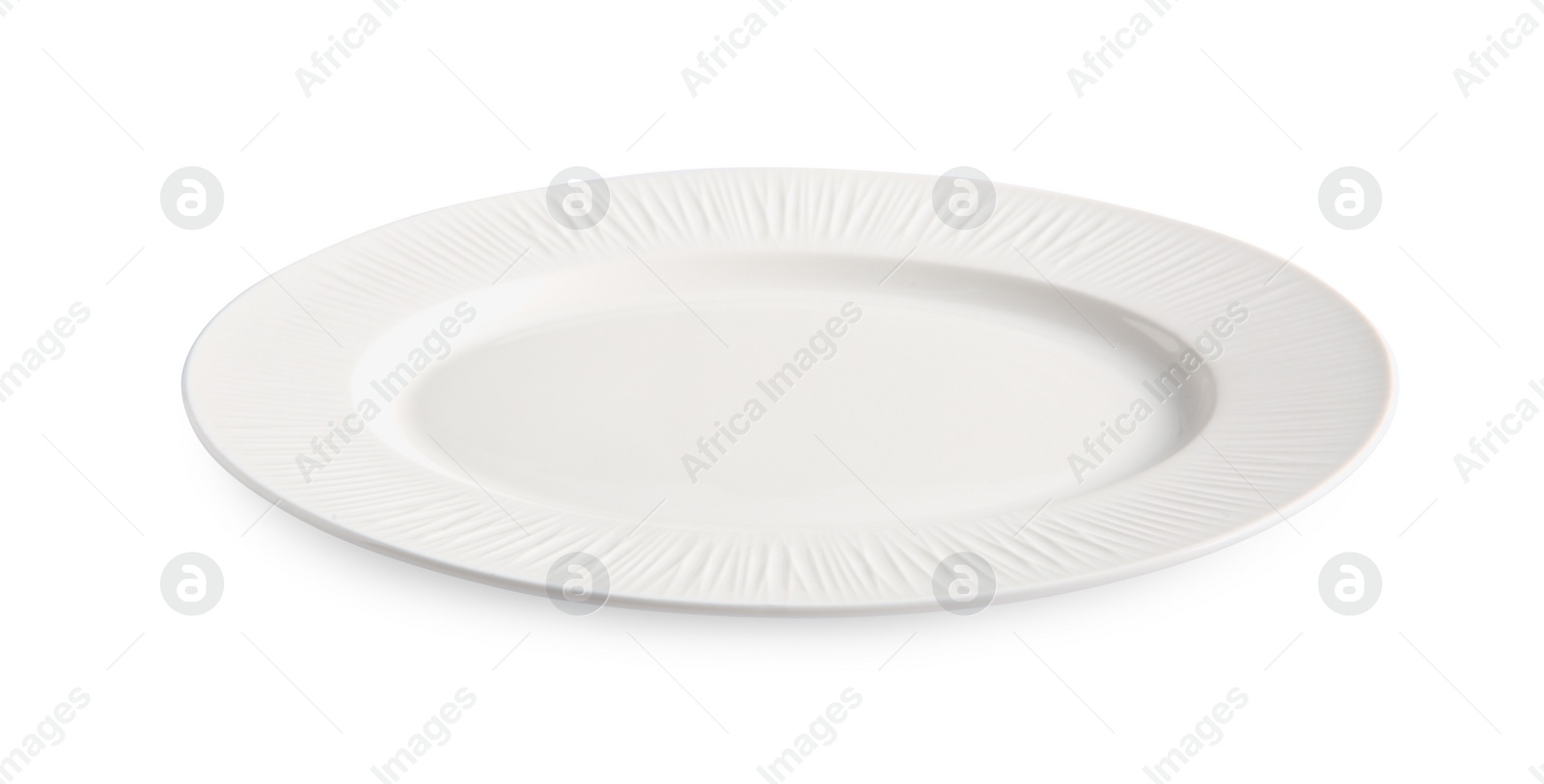 Photo of Beautiful ceramic plate isolated on white. Cooking utensil