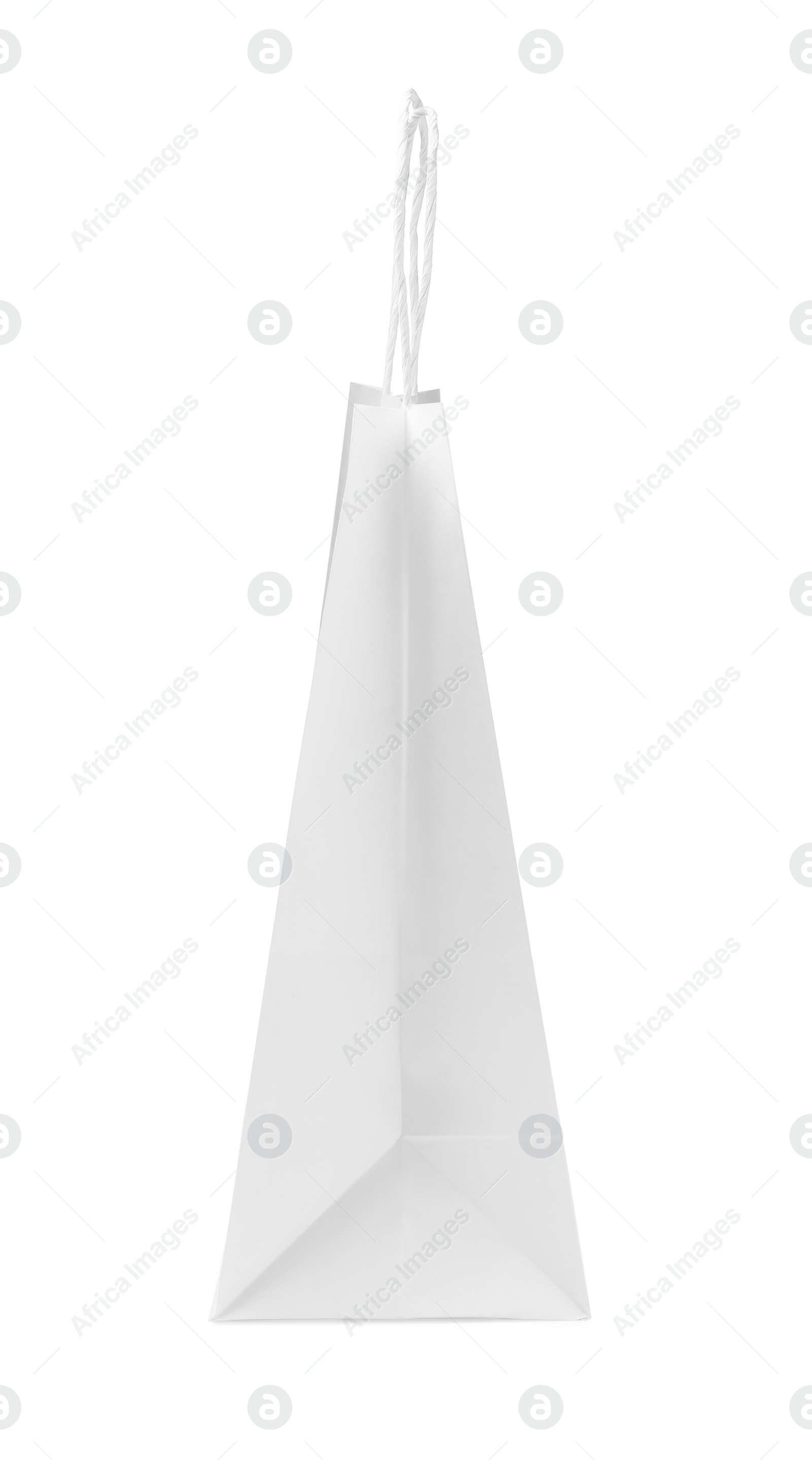 Photo of Empty shopping paper bag isolated on white