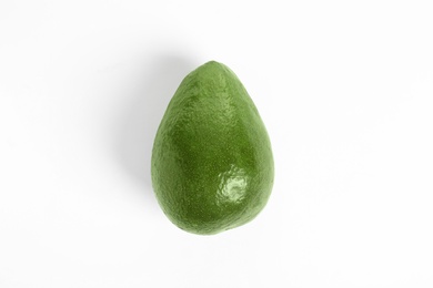 Ripe fresh avocado on white background