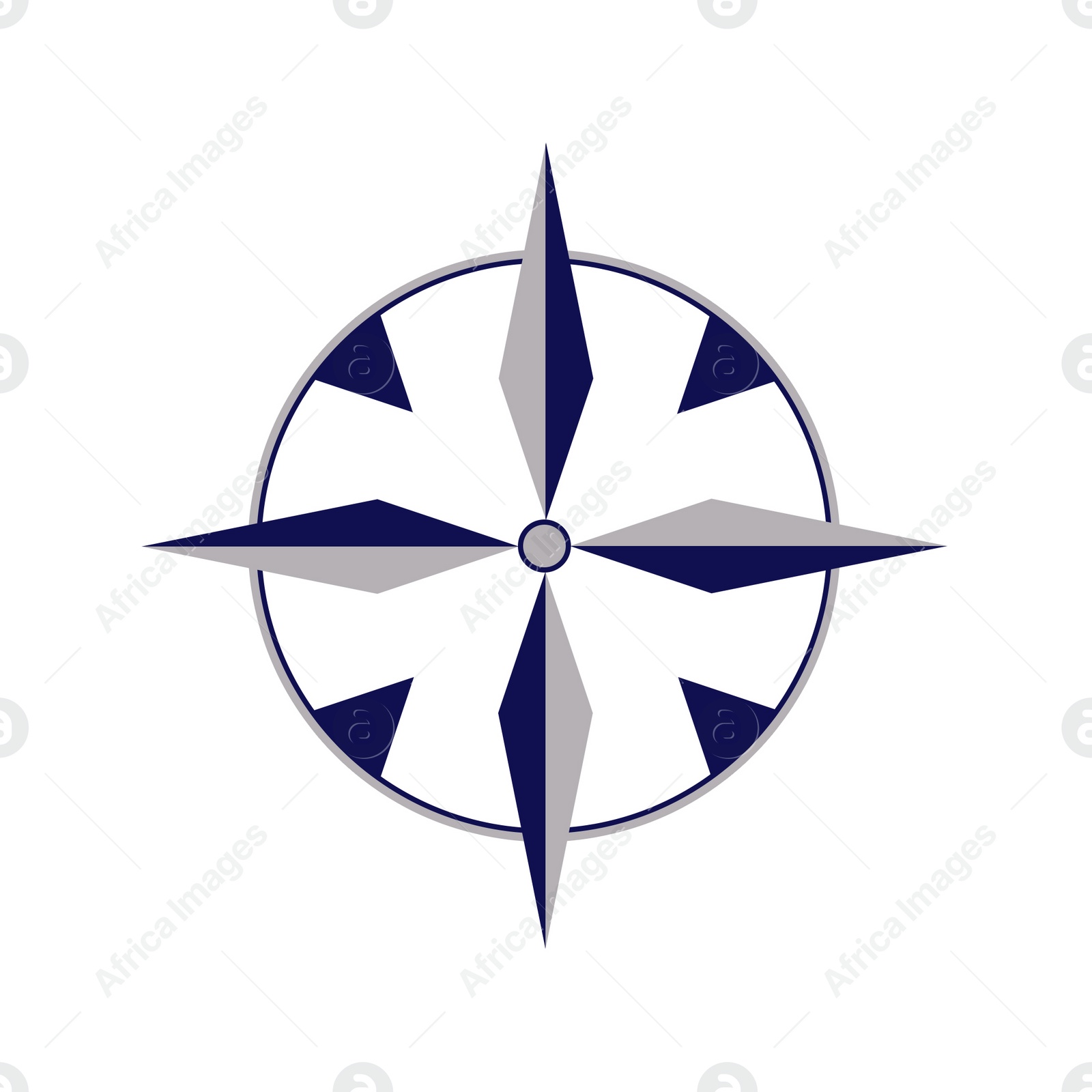 Illustration of  compass rose on white background