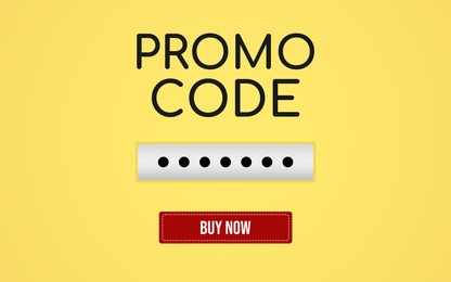 Illustration of Online shopping app with activated promo code, illustration