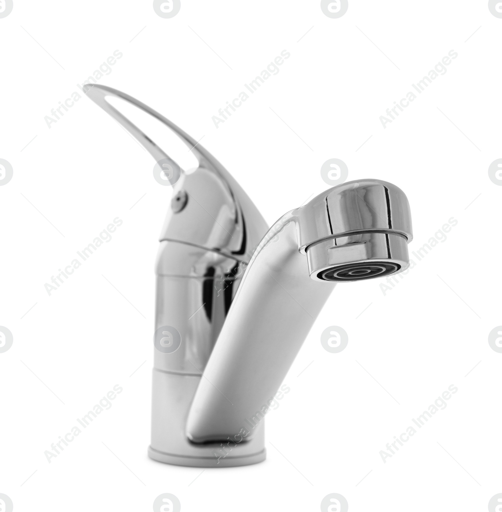 Photo of Single handle water tap isolated on white