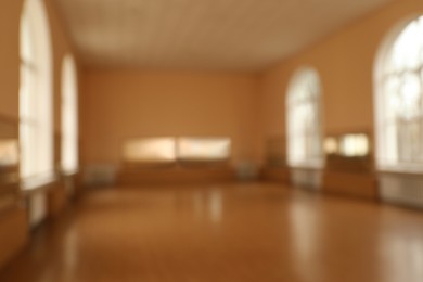 Photo of Blurred view of empty modern ballet studio
