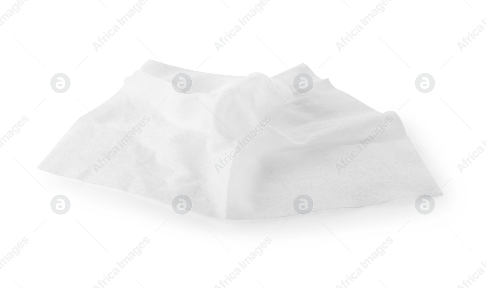 Photo of One clean wet wipe isolated on white