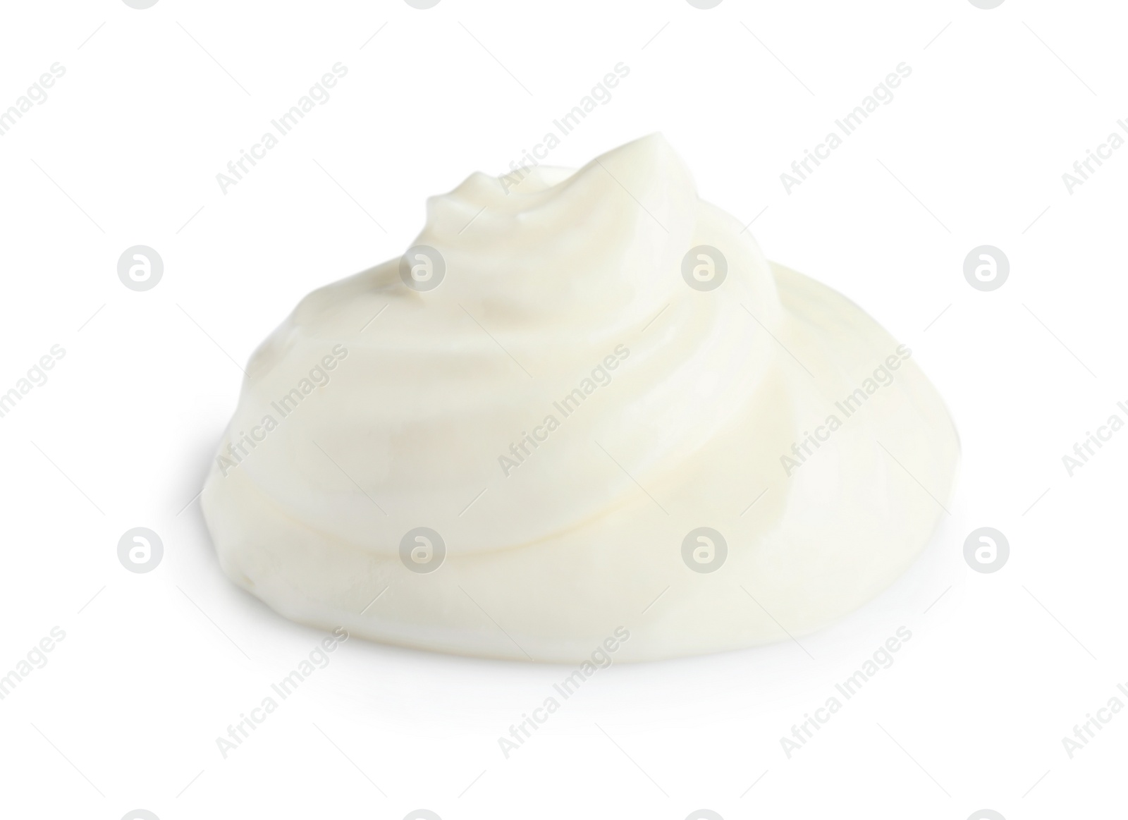 Photo of Delicious sour cream on white background. Dairy product