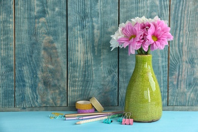 Composition with flowers for Teacher's day on table