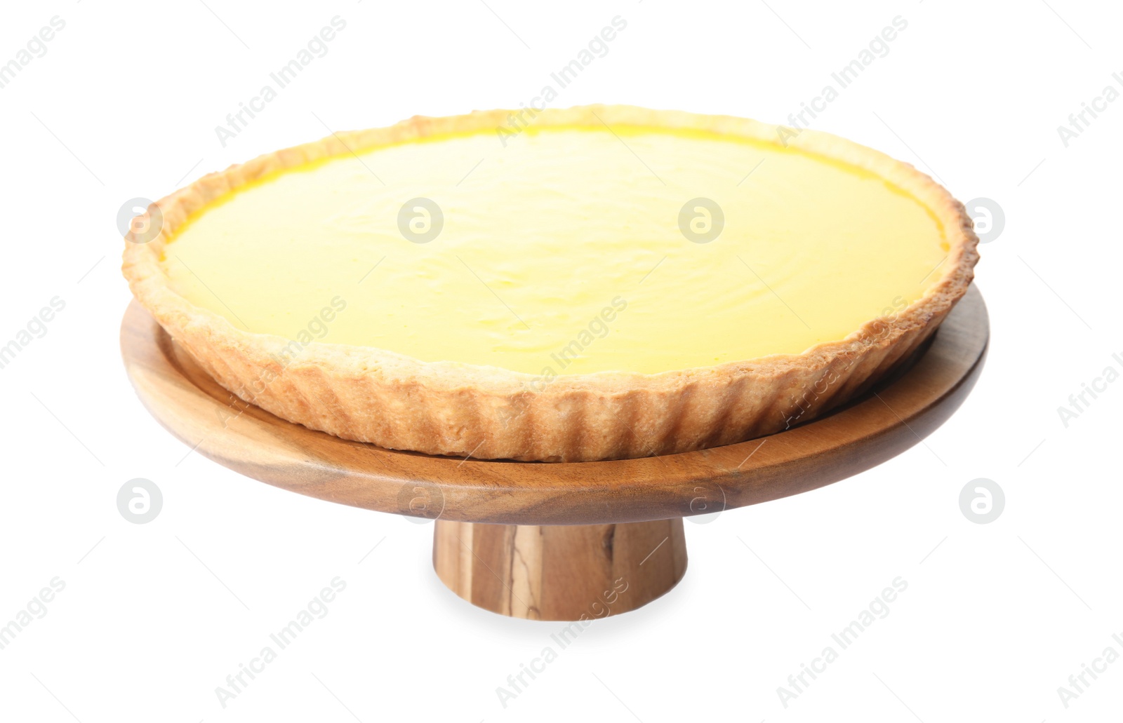 Photo of Delicious homemade lemon pie isolated on white