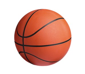 Photo of New orange basketball ball isolated on white