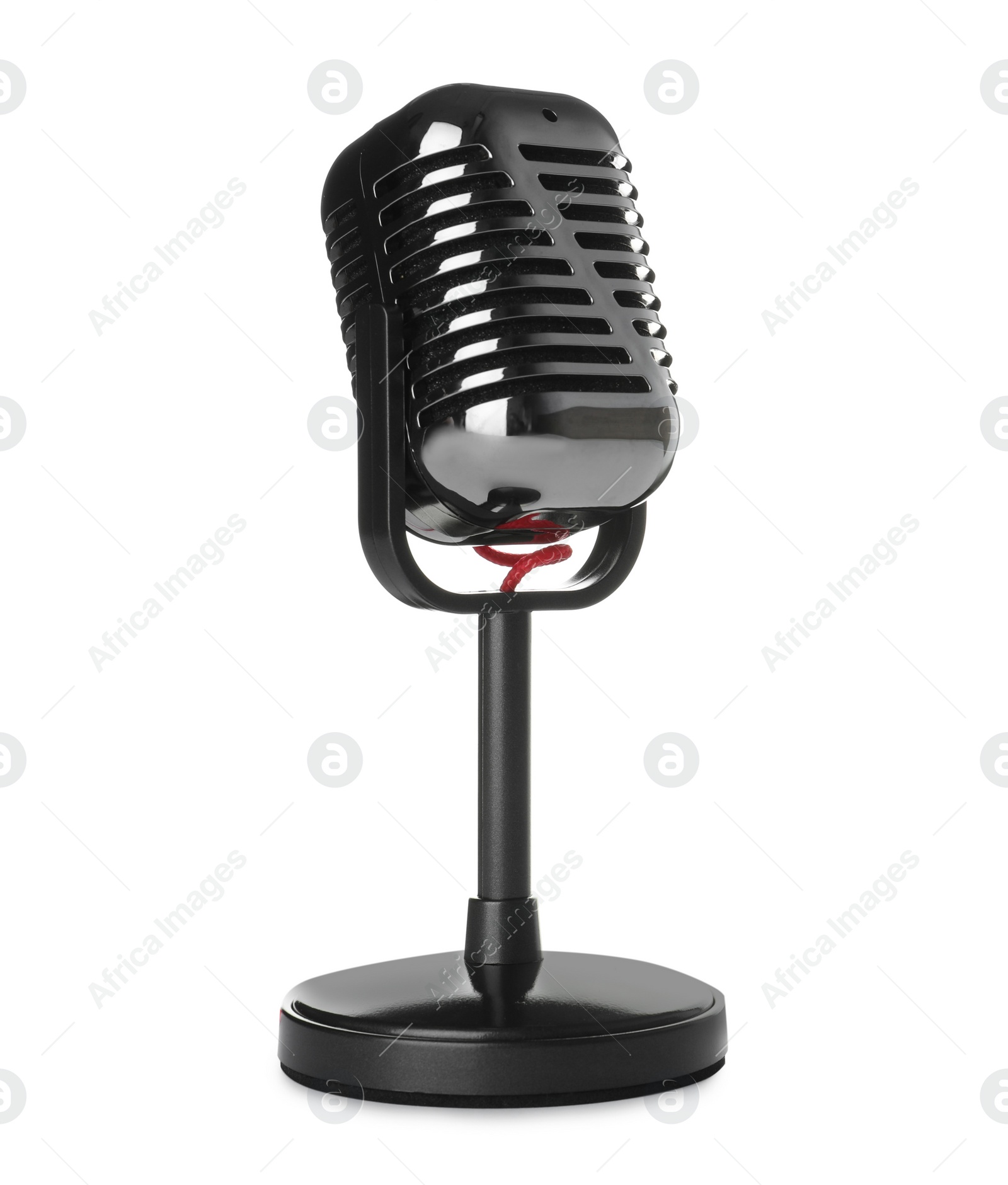 Photo of Retro old style microphone on white background