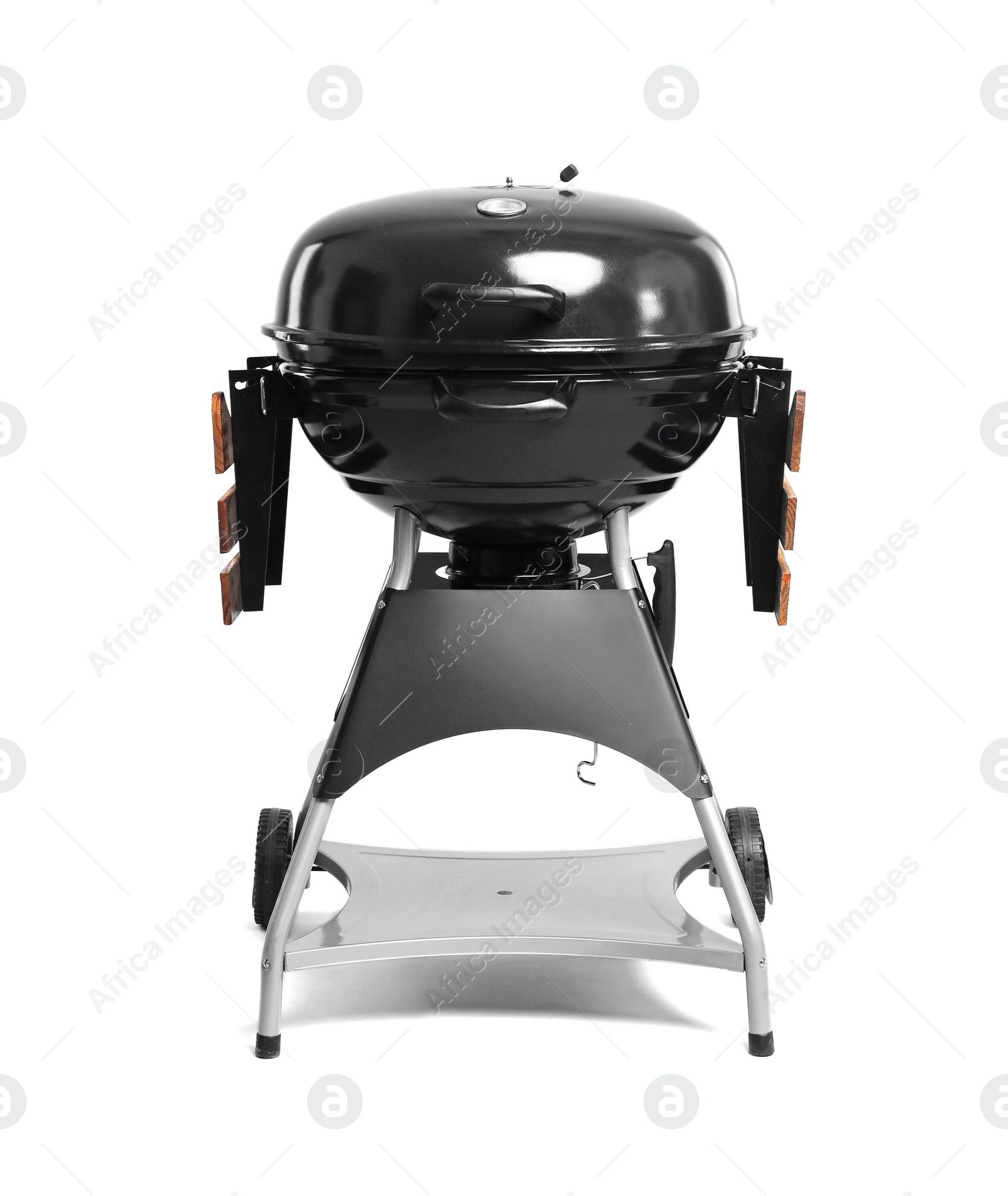 Photo of New modern barbecue grill on white background