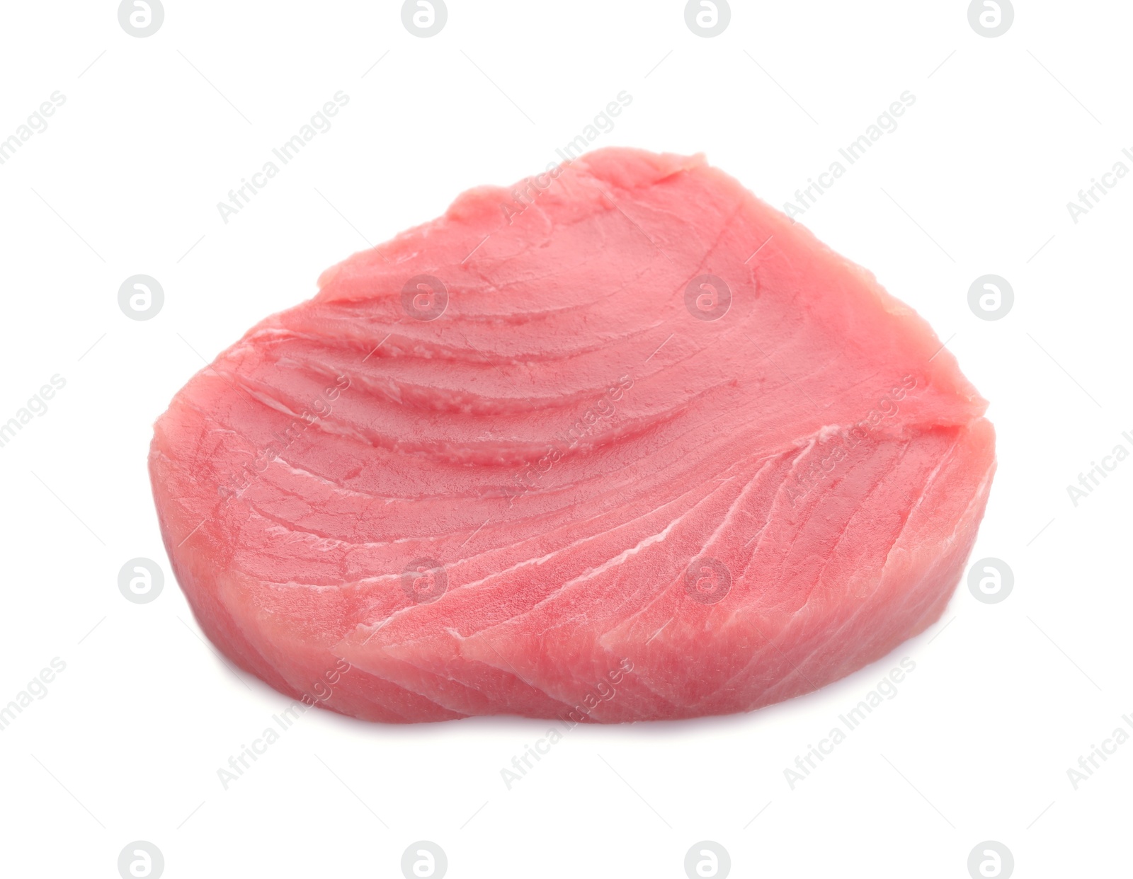 Photo of Fresh raw tuna fillet isolated on white