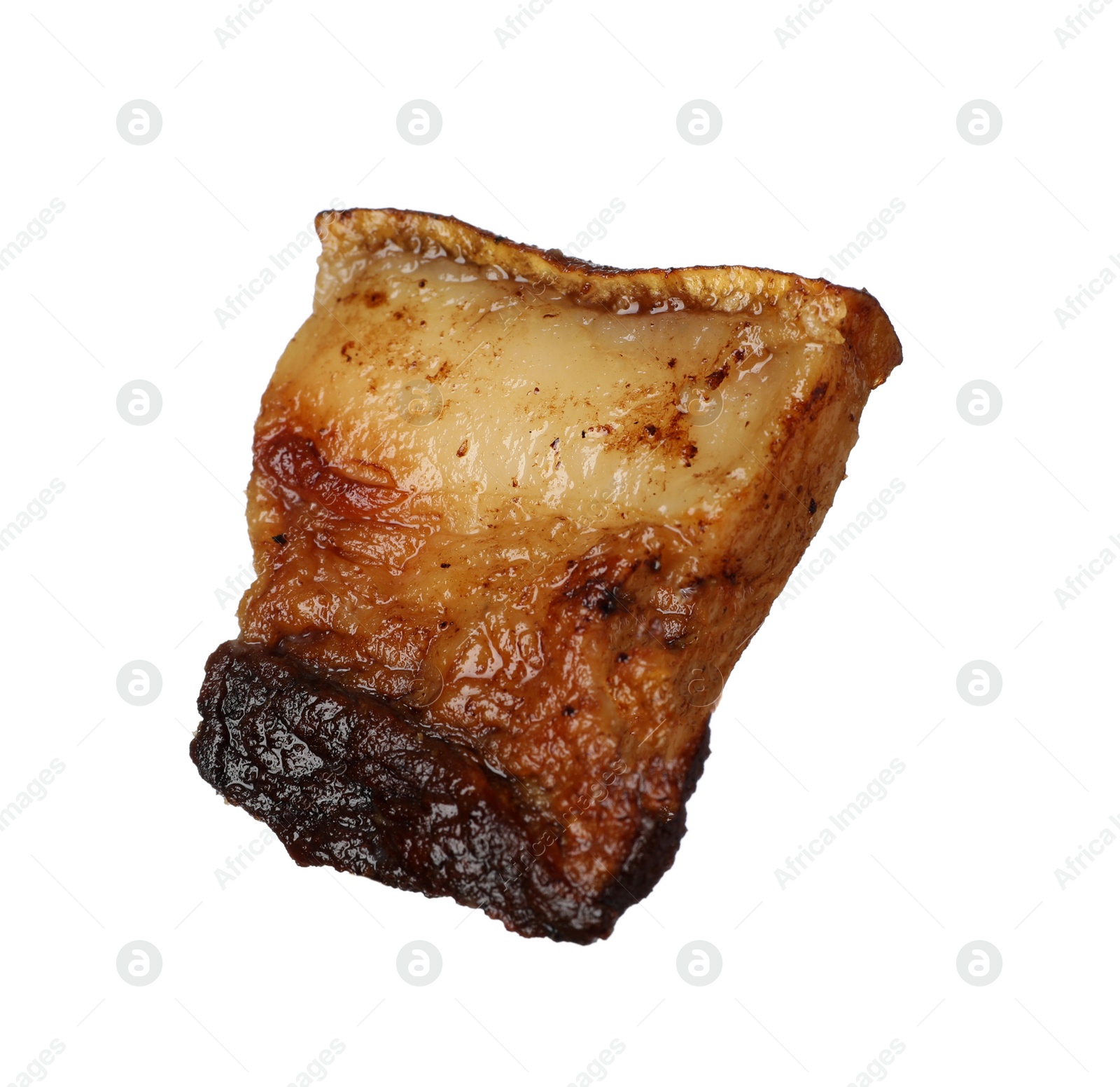 Photo of Tasty fried pork lard isolated on white