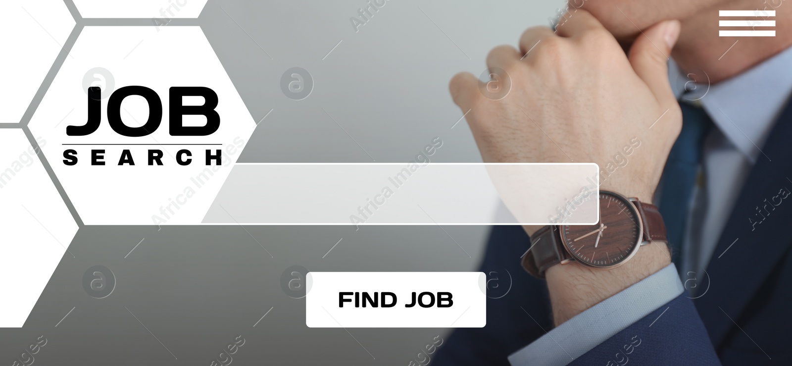 Image of Homepage of employment website. Job search engine