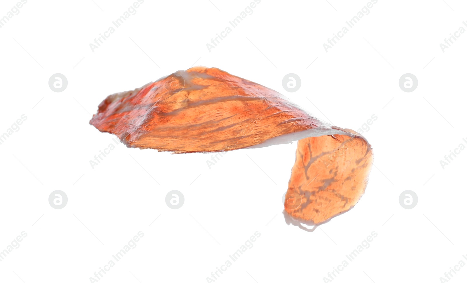 Photo of Slice of tasty prosciutto isolated on white